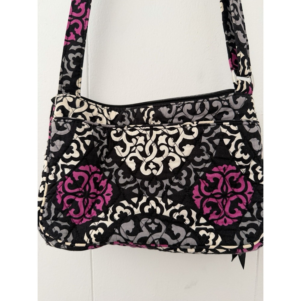 Vera Bradley Canterberry Magenta Shoulder Bag Retired Crossbody Pink White Black